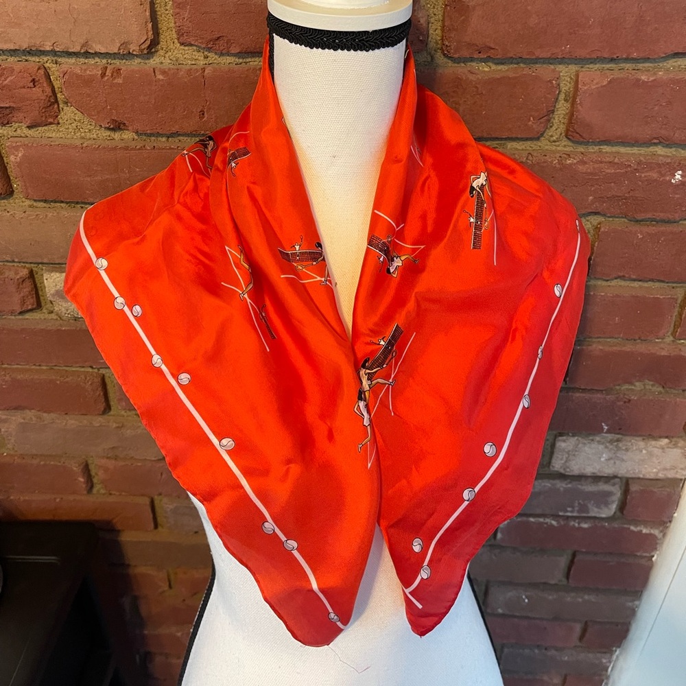 🔥Vintage: 🔥Ecko Tennis Print 🔥silk Scarf.